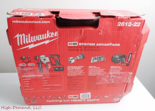 Milwaukee 2612-22 m18 cordless 5/8&#034; sds plus rotary hammer kit for sale