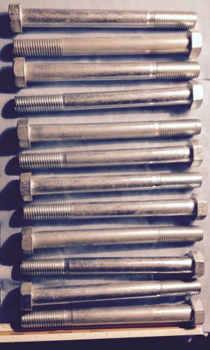3/4&#034; x 7 1/2&#034; bolt grade 307a coarse thread steel hex head galvenized bolt 8pcs. for sale