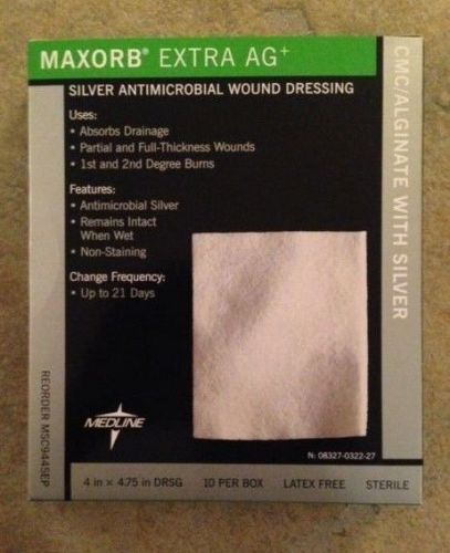 MEDLINE Maxorb Extra AG 4&#034;x4.75&#034; Box of 10 #MSC9445EP Silver Wound Dressing