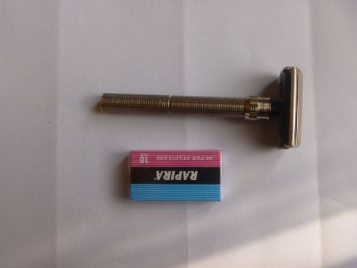 RUSSIAN DOUBLE-EDGE ADJUSTABLE SAFETY RAZOR &#039;IDEAL&#039; WITH CASE 10 BLADES