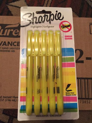 Sharpie Highlighters Narrow Chisel Yellow. 6 Packs Of 5