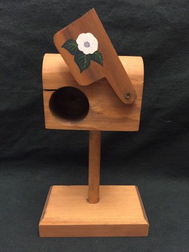 VintageHand Made Wood Mailbox Stamp Dispenser Hummingbird postage stamps