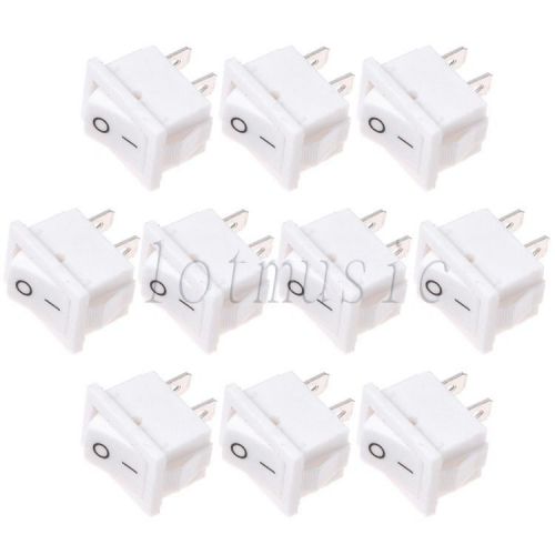 10pcs snap-in on/off rocker switch 2 pin 6a 250vac 10a 120vac switch for sale
