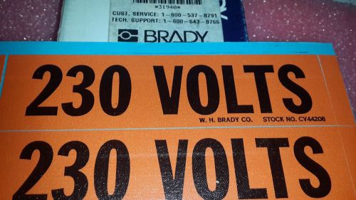 1x BRADY CV44208 4 stickers,  230 VOLTS LEBEL SELF ADHESIVE VINIL. see picture !