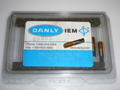4) Danly M6 x1.0mm RD8 Inline Tin Coated Thread Forming Tap Inserts Square Shank