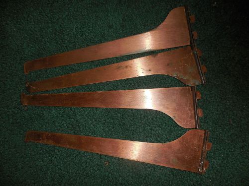 10&#034; metal shelf brackets for single slot track wall shelving used- 4 piece lot for sale