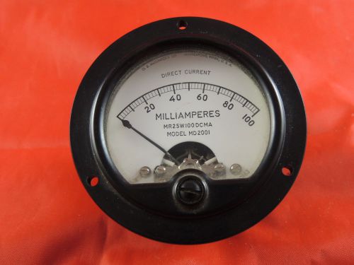 Direct Current Milliamperes Panel Meter Gauge by O.B McClintock Model MD2001