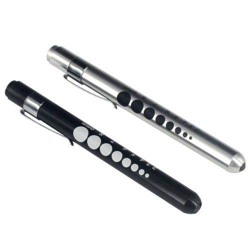 Pocket Size Reusable Penlight Pupil Gauge Graduation Pen Light Pack of 2 Blac...