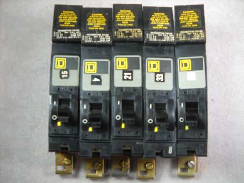 Lot Of 5 Square D FY14020b Circuit breakers 20amp 277v