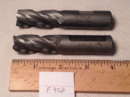 2 resharpened weldon roughing endmills. 3/4&#034; shank. 4 flute hss. {f902} for sale