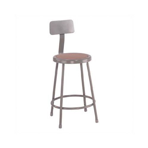 National Public Seating Stool with Backrest 24&#034;