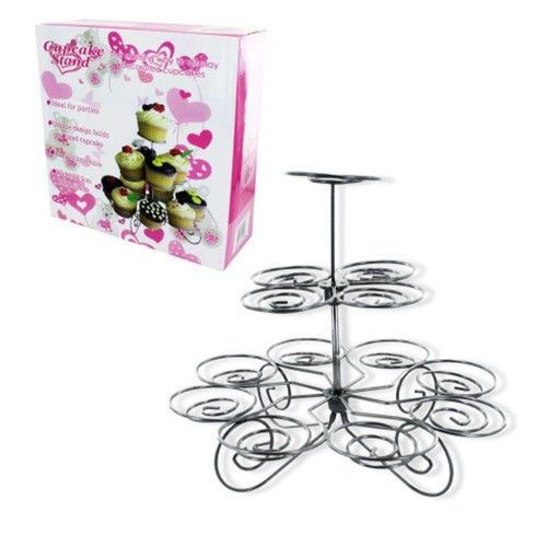 Multi-Tiered Metal Dessert and Cupcake Stand, Retail Packaging (13 Cupcakes)