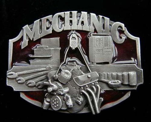 Nice mechanic belt buckle detailed fine pewter new for sale