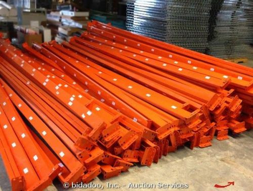 Lot of pallet racking 27 ft uprights x 12 ft crossbeams w/wire shelving - 430 pc for sale