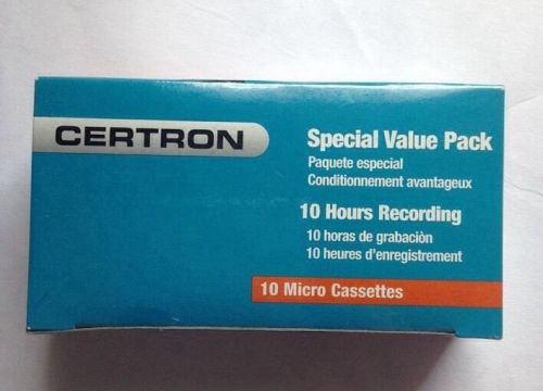 Certron Special Value Pack 10 Micro Cassettes 10 Hours Recording NEW SEALED