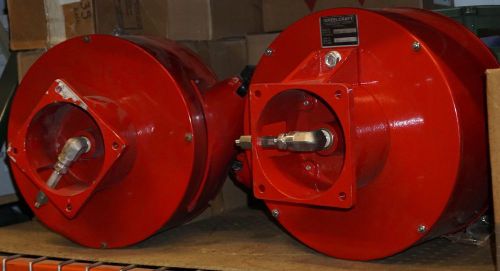 Pair of reelcraft 6600-e02 retracting enclosed hose reels military surplus for sale