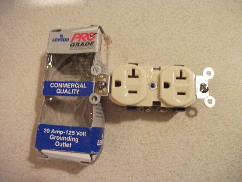 Leviton 5800 double outlet 20 amp 2 pole 3 wire /125 volt - ivory - made in usa for sale