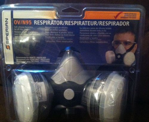 NEW Sperian 366184 Survivair Half Mask OV/N95 Silicone Respirator Medium