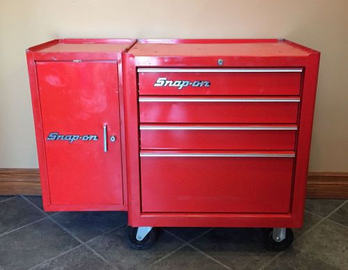 Snap-On IN324 26.5&#034; 4 Drawer Rolling Tool Box + KR286A 14&#034; 3 Drawer Side Cabinet