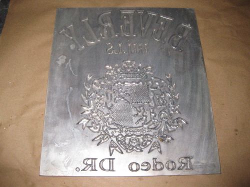 Magnesium Embossing Plate for T-shirts, Brand New ! Beverly Hills Rodeo Dr.