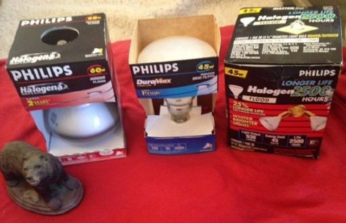 Philips Bulbs (3)  New in Box. Halogen and Flood.