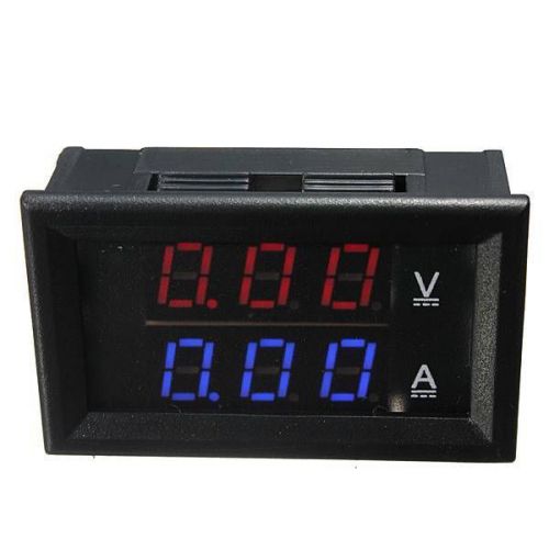 100V 10A Voltmeter Ammeter Panel Red Blue LED DC Dual Digital Amp Volt Gauge NEW