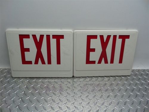 PAIR OF LITHONIA 13&#034; x 10&#034; EXIT SIGN FOR LIGHTED HOUSING