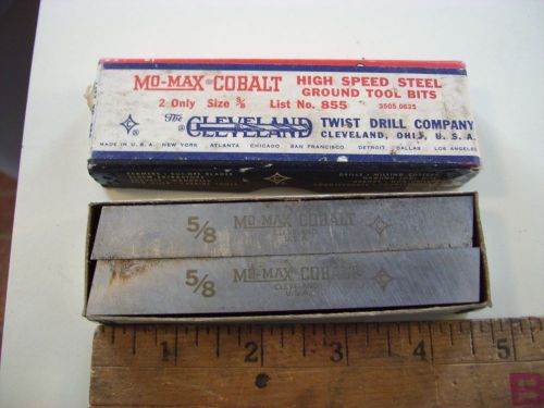 Box Of 2 NOS Mo-Max Cobalt HSS Ground Tool Bits 5/8&#034; List #855 Cleveland Twist