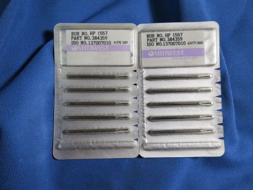 Set of 10 (Two Packs of 5) Midwest HP 1557 Carbide Burs