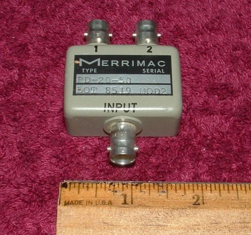 Merrimac Model PD-20-50 RF Microwave 2-Way Power Splitter Divider
