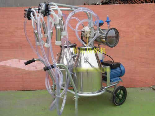 New double tank electric vaccuum pump milking machine for cows shipped by sea for sale