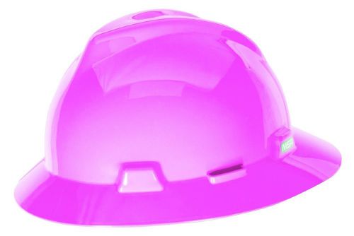 Msa 10156373 hard hat - hot pink v-gard standard hard hat with fas-trac iii for sale