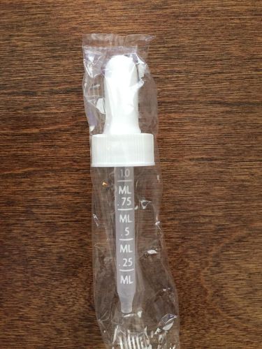 Opaque Clear Plastic - 1ml - 3 3/4&#034; Long - Eyedropper with Bottle Cap - 10 Count