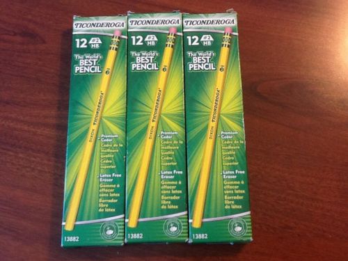 3 Packs Ticonderoga #2 HB Woodcase Pencils #13882 36  pencils total)