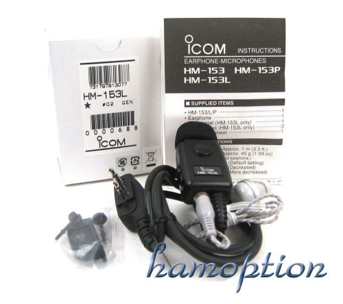 NEW ICOM HM-153L Earphone-Microphone -IC-V8 IC-T3H IC-V85 IC-V85E IC-V82 IC-U82