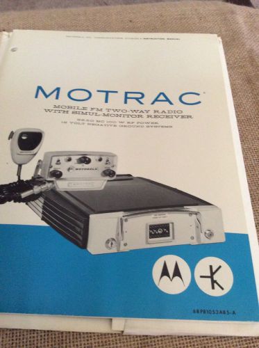 Vintage Motrac Fm Mobile Radio Manual