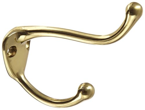 Rockwood 806.3 brass medium coat hook, 1-1/16&#034; width x 1-1/4&#034; height, 3-1/8&#034; ... for sale