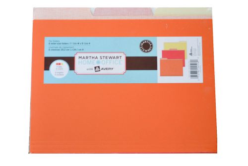 New  File Folders  3 Sealed Asst colors red, yellow, orange Martha Stewart