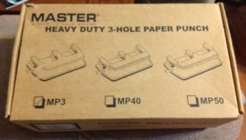 Master Heavy Duty 3-Hole Punch-20 Sheets MP3 NIB   2609