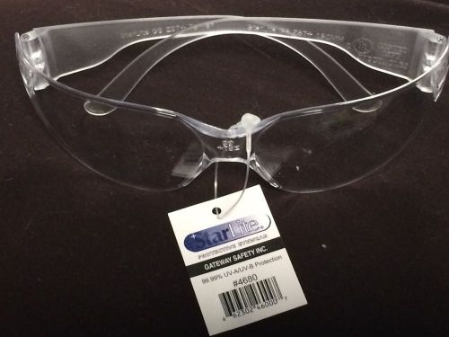 New Starlite Clear Plastic Safety Glasses W/ 99.99% UV-A/UV-B Protection