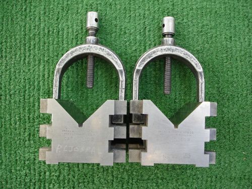 BROWN &amp; SHARPE MATCHED PAIR V-BLOCKS HARDENED 750B #62 w/Clamps