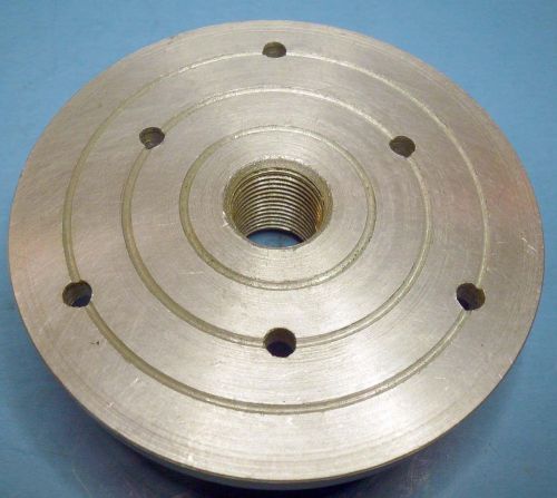 4&#034; lathe face plate, aluminum, 3/4&#034;-16 threaded for easy wood bowl turning new for sale