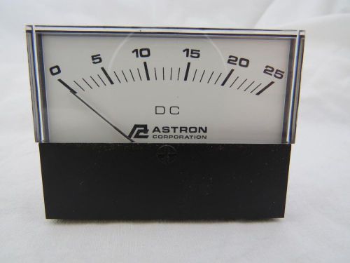 Astron Corp DC Panel Meter  3&#034;W x 2-5/16&#034;H Analog Panel Meter Reading 0 to 25