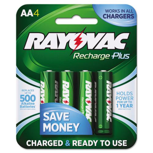 Recharge Plus NiMH Batteries, AA, 4 per Pack