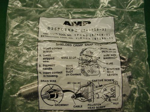 NEW Amp Shielded Crimp Snap Kit # D25PCTKPC 749805-3 - Sealed in Plastic - BNIP