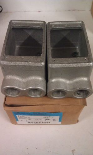 *NEW LOT OF 2 Cooper Crouse-Hinds FDD2 3/4&#034; Condulet Cast iron Device Boxes M100