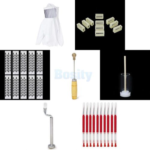 Beekeeping smock +queen cages+excluder+embedder+marking +cleaning +grafting tool for sale