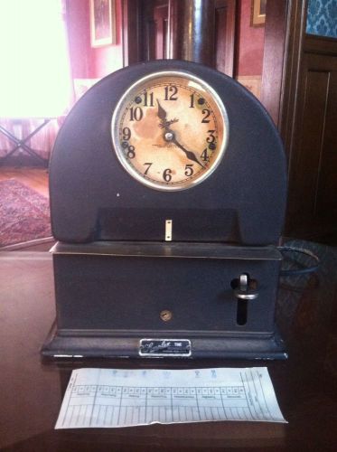 Vintage Simplex Time Clock Recorder -Steel Body, Tombstone, Beehive Shape