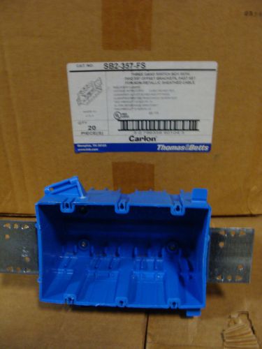 Sb2-357- fs box  20 thomas betts overstock 3-7/16&#034; deep 3 gang switch outlet box for sale