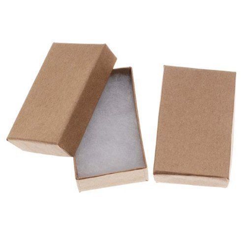 Kraft brown cardboard jewelry boxes 2.5 x 1.5 x 1 inches (16), free shipping for sale